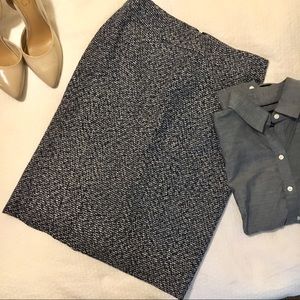 Calvin Klein Navy Tweed Pencil Skirt